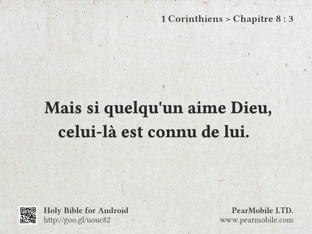1 Corinthiens, Chapitre 8:3